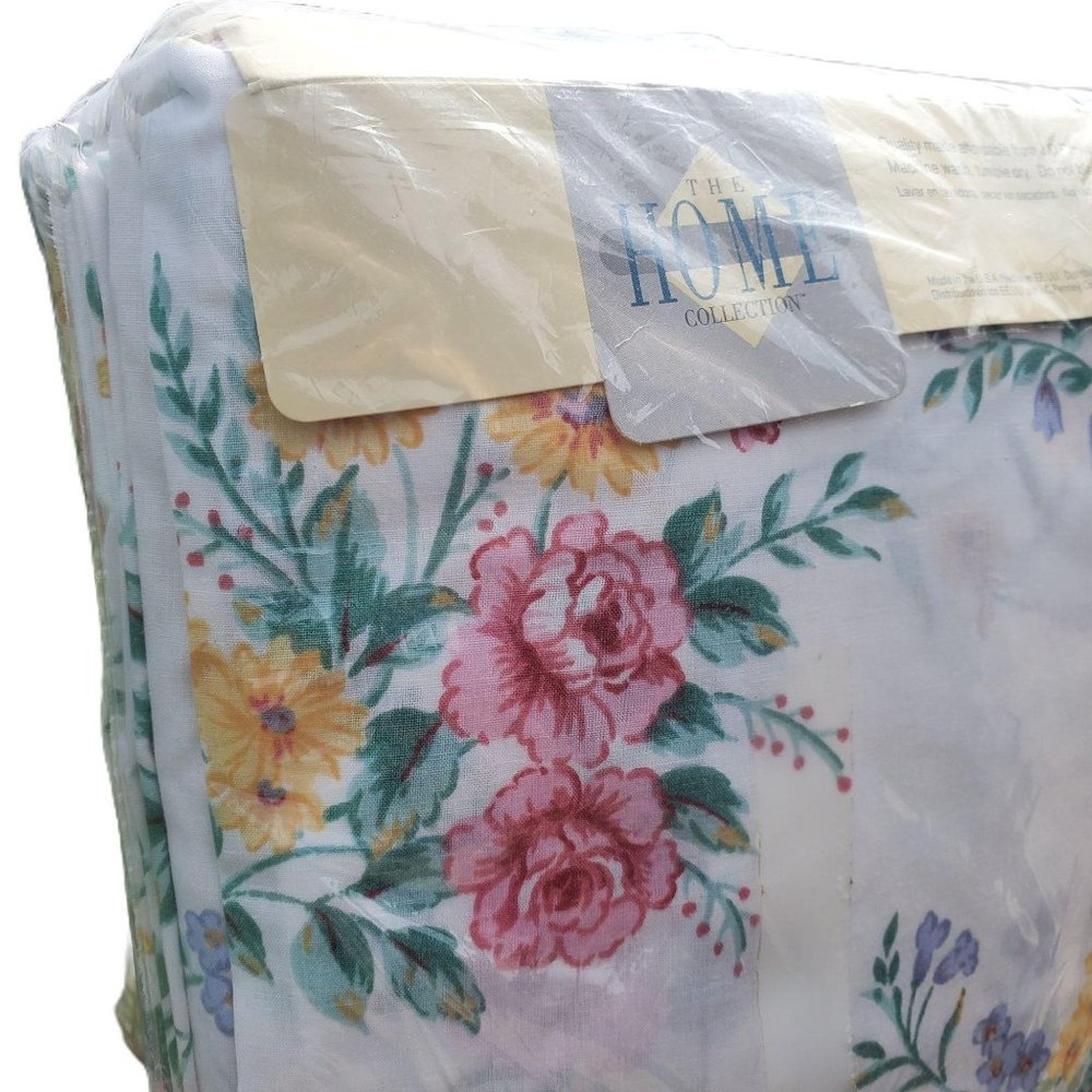Vtg  JCP Trellis 4 Piece Floral Full Sheet Set